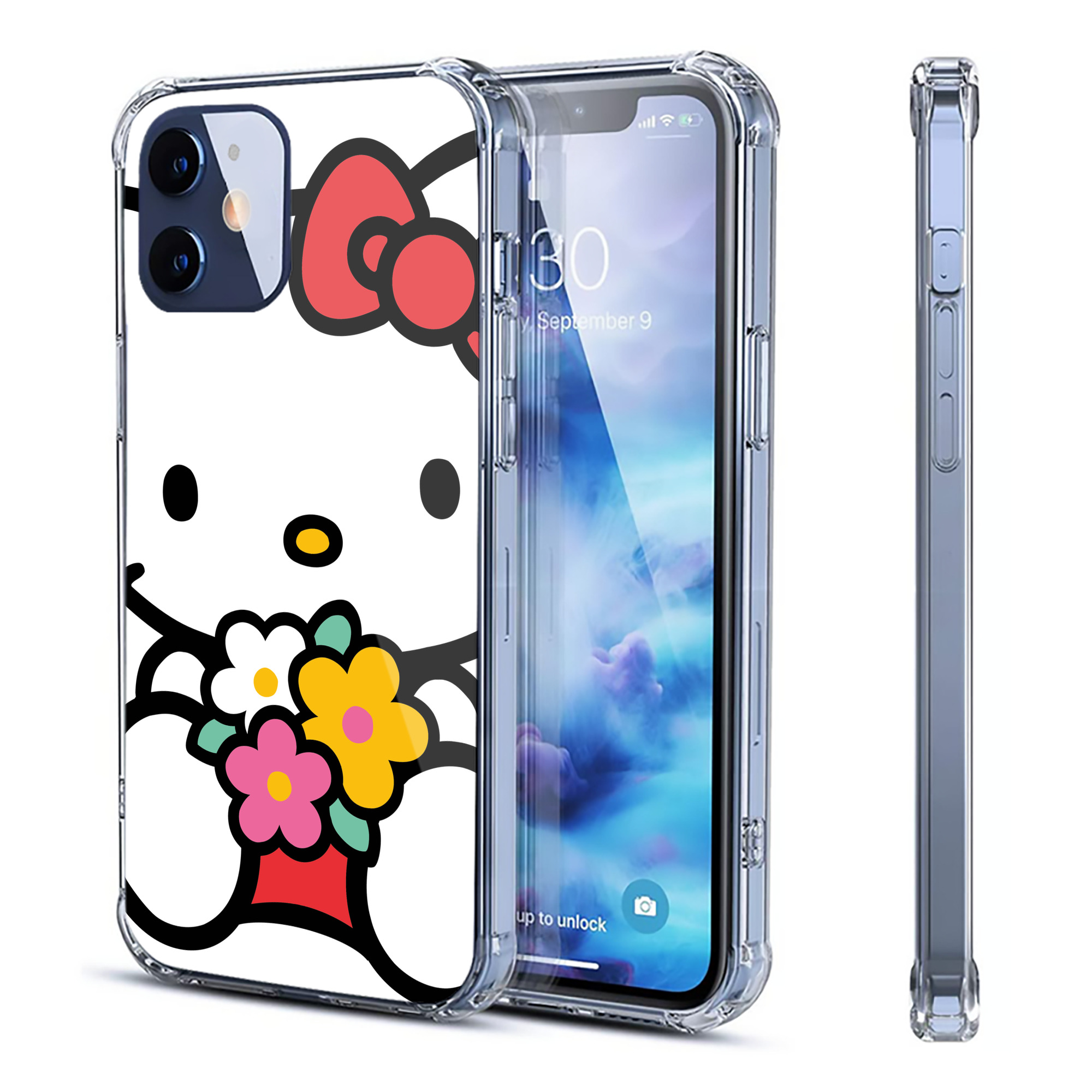 （画像用） Hello Kitty ハローキティ 【iPhone 12シリーズ対応】透明スマホケース（クリアソフトケース）